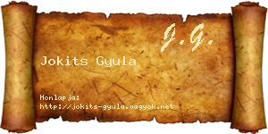 Jokits Gyula névjegykártya